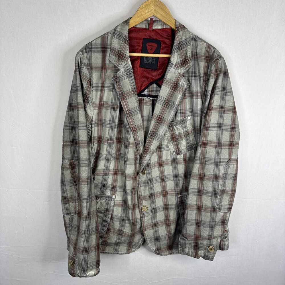 Strellson Sportswear Plaid Field‎ Jacket Blazer Patina Mens 56 XL Motion D